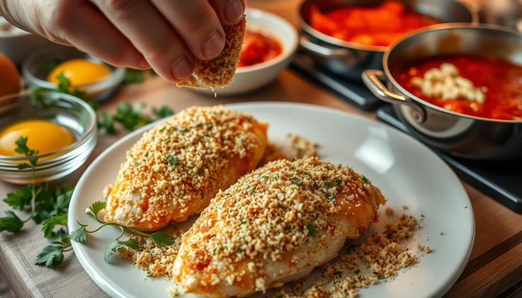 Chicken Parmesan preparation steps Chicken Parmesan preparation steps